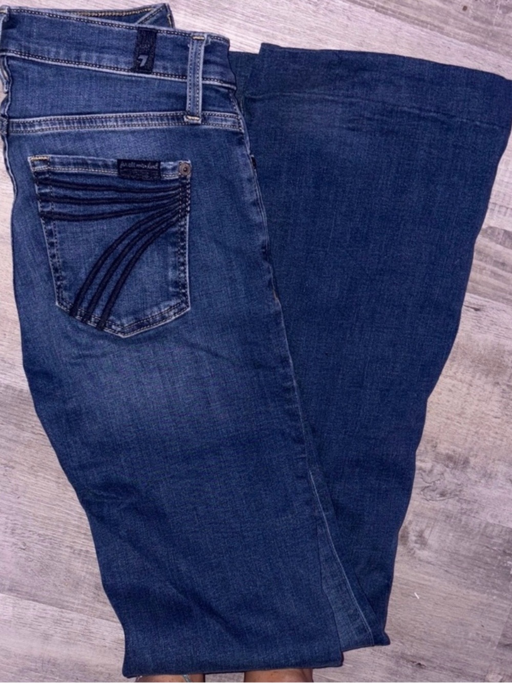 7 For All Mankind Women's Dark Blue Bootcut Jeans